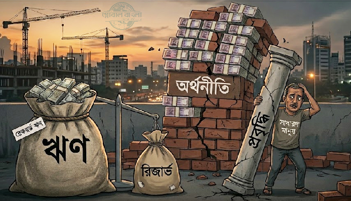 রিজার্ভের তিনগুণ ঋণের বোঝা, দিশেহারা অর্থনীতি